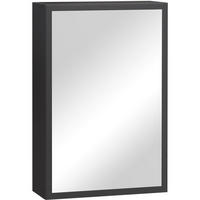 BADEZIMMERSPIEGELSCHRANK 40x15x60 cm Schwarz mit Spiegeln & weichen Scharnieren - Schwarz, Metall (40/60/15cm) - Modfu