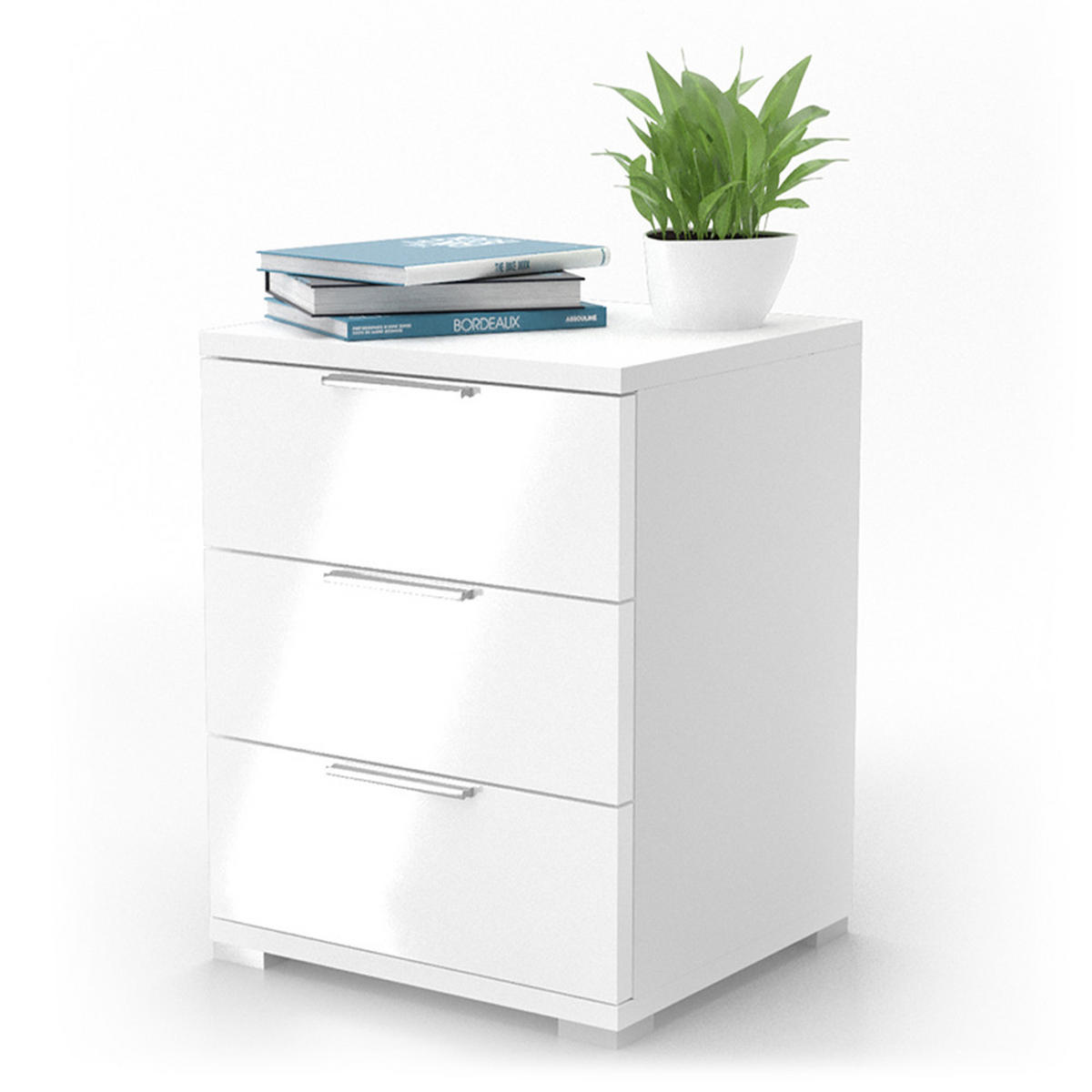 NACHTTISCH Florenz Weiß Hochglanz 46.2 x 60.5 cm - Weiß Hochglanz, Holzwerkstoff (46.2/60.5/42cm) - Vicco