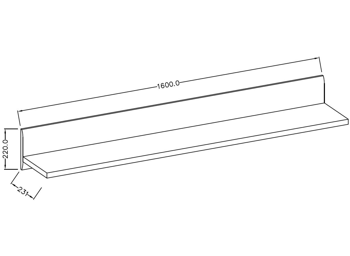 WANDREGAL Toro Eiche Grandson 160 / 22 / 22cm - Braun, Holz/Holzwerkstoff (160/22/22cm) - Feldmann-Wohnen