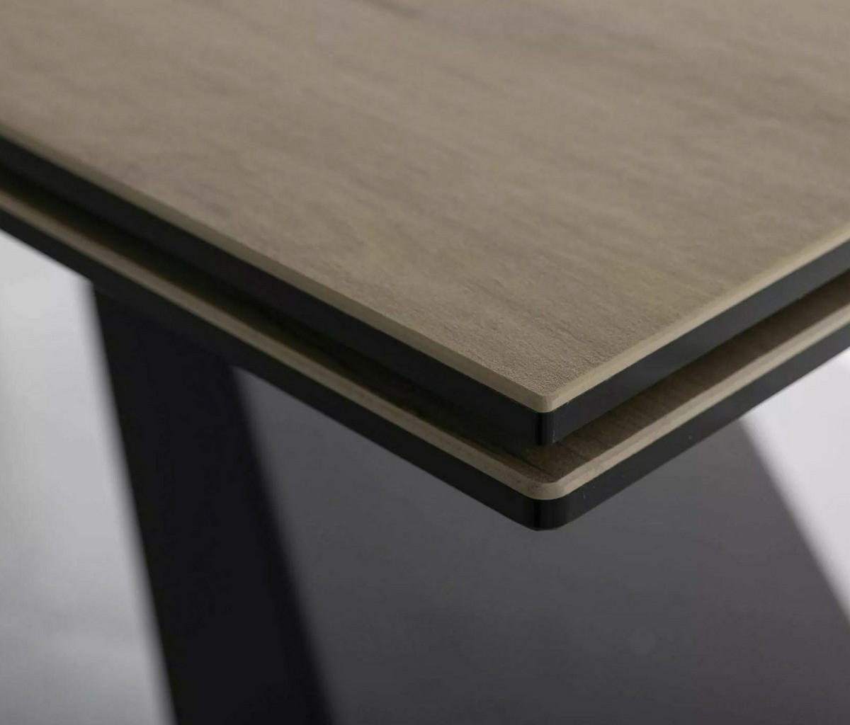 ESSTISCH Westin Sanremo Eiche / Schwarz Matt 160-240 / 90 / 77cm - Schwarz/Eiche San Remo, Holz/Keramik (90/240/77cm) - Feldmann-Wohnen