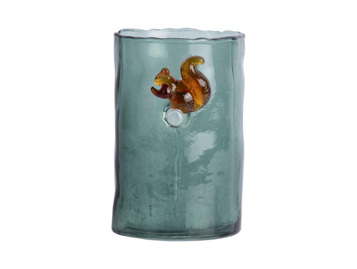 VASE Squirrel On Branch Large - Grün - 27 cm - Grün, Glas (9.5/27cm) - Present Time