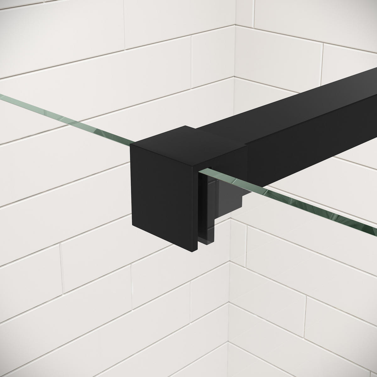 DUSCHWAND Florida - 100 x 200 cm - Schwarz - Walk-In Duschabtrennung aus Sicherheitsglas - Schwarz, Glas (100/200cm) - Badplaats