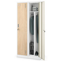 UMKLEIDESCHRANK Spind WIEN 2 Abteile 180x80x50cm Weiß-Sonoma Eiche - Weiß, Metall (80/180/50cm) - DELUKE