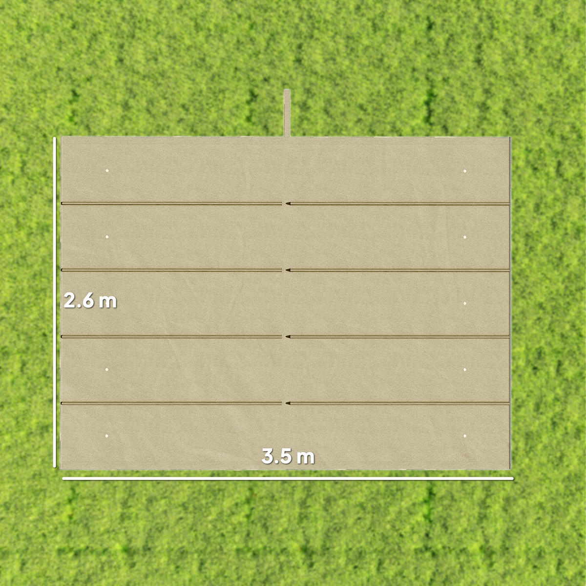ERSATZDACH für 4 x 3 m Pergola, einziehbar, mit Regenabflusslöchern, wetterfest, Polyester, 350 x 260 cm Beige - Beige, Textil (350/6/260cm)