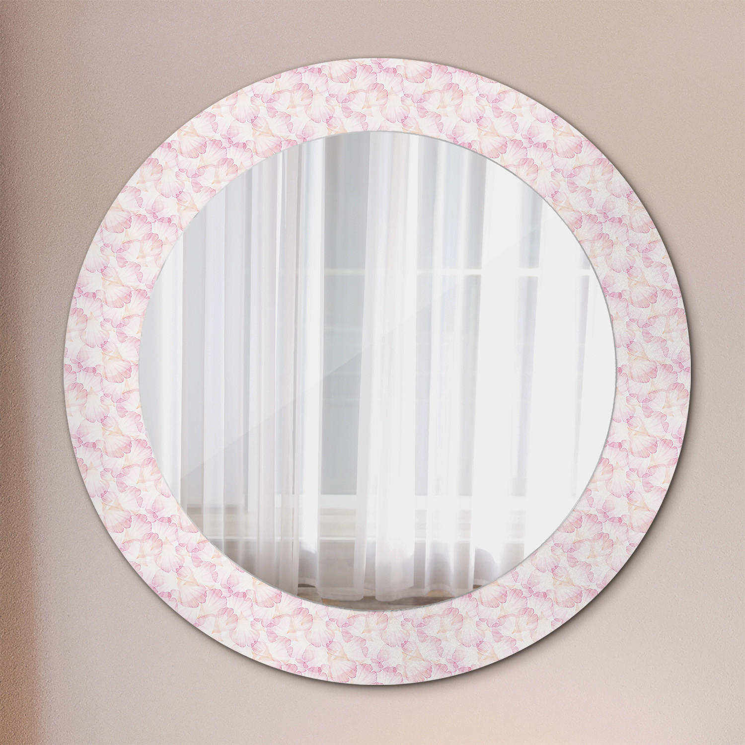 SPIEGEL Rund Ø 60 cm mit Aufdruck - Pink, Glas (60/60/0.4cm) - Wallfluent