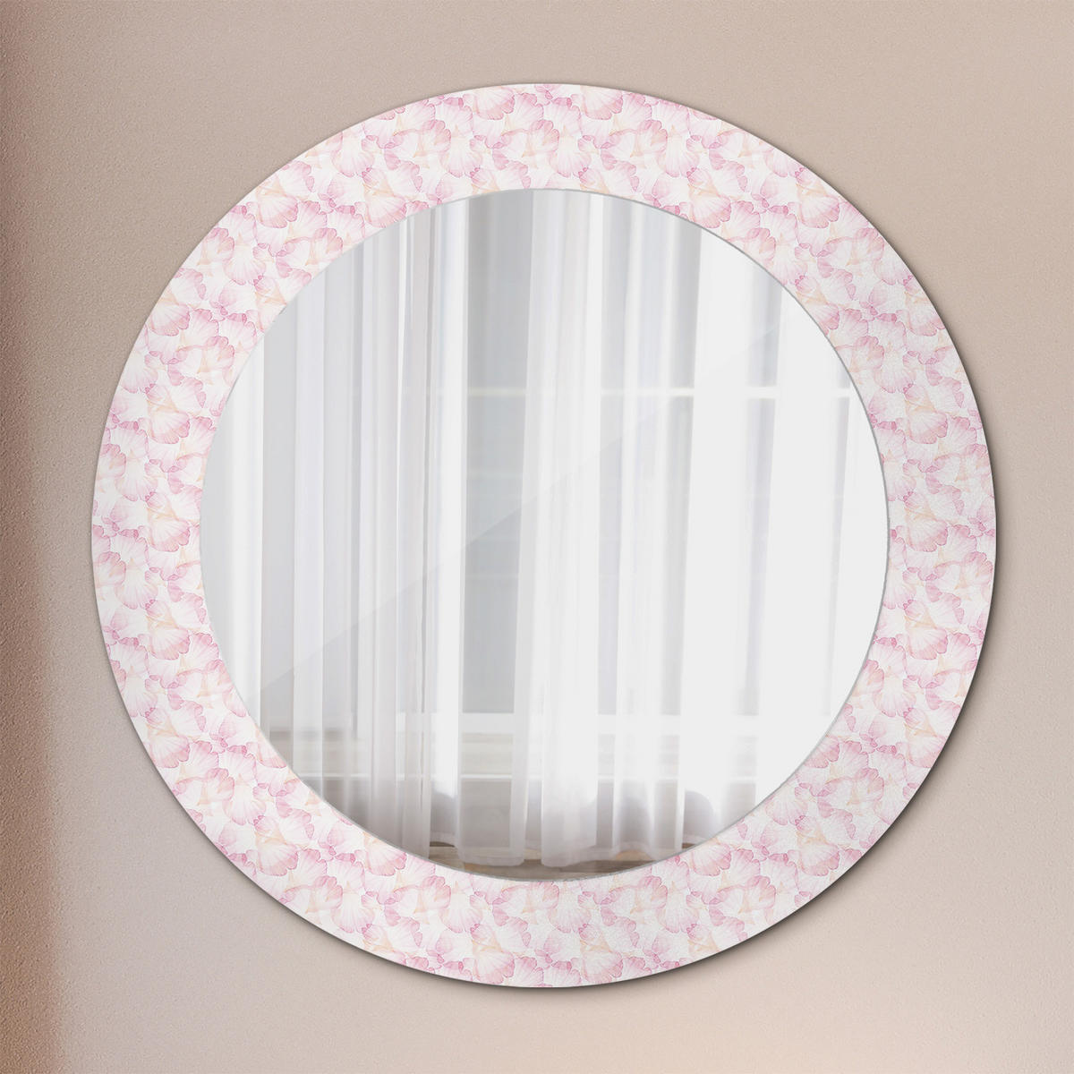 SPIEGEL Rund Ø 60 cm mit Aufdruck - Pink, Glas (60/60/0.4cm) - Wallfluent