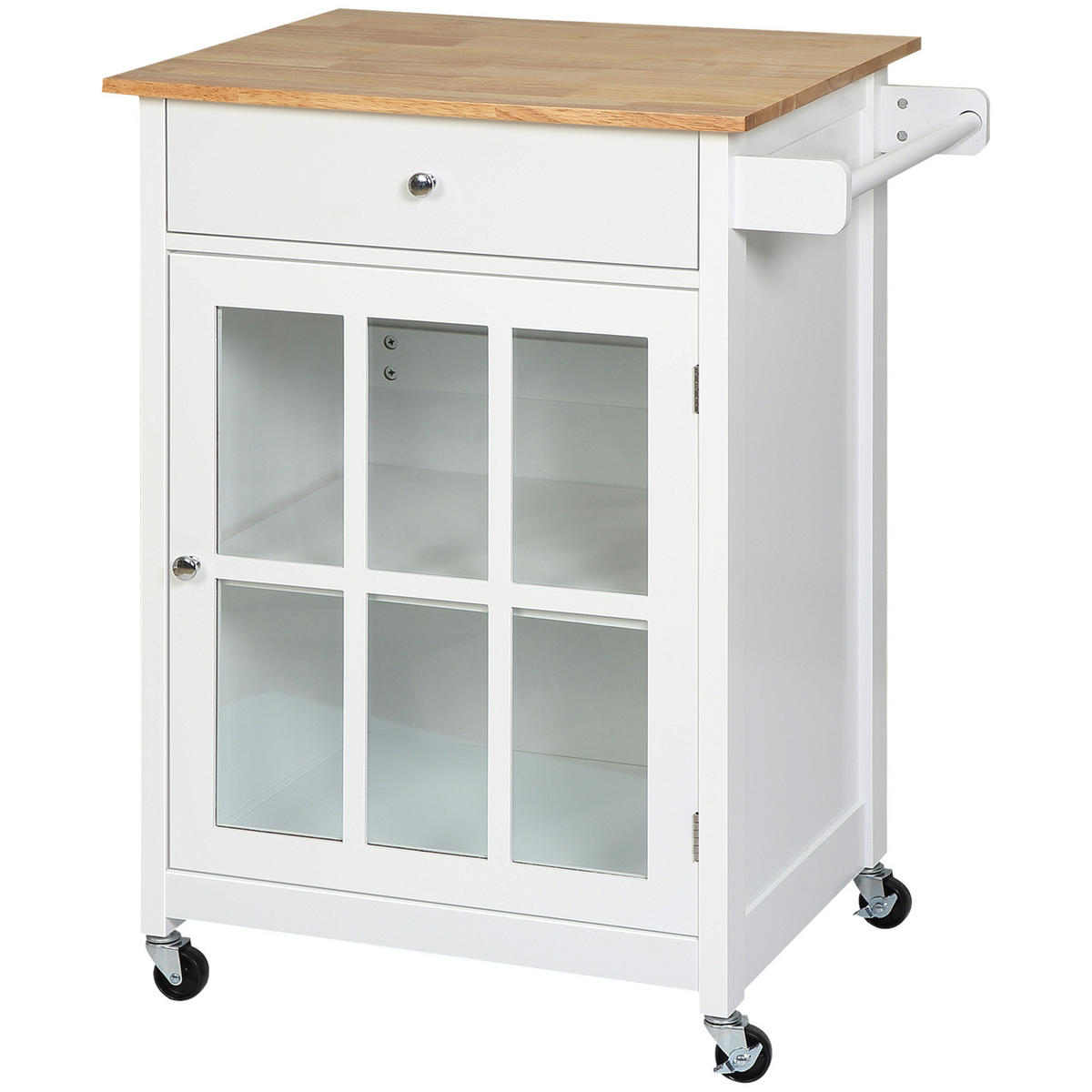 KÜCHENWAGEN, Mehrzweckwagen mit 4 Rädern, 67 x 48 x 86,5 cm, Weiß - Multicolor, Metall (67/86.5/48cm) - FORIOUS