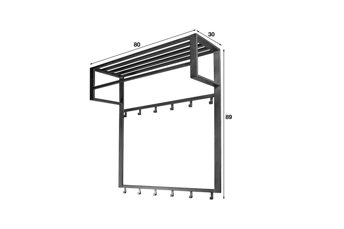 GARDEROBE LEONOR Grau Metall - Grau, Metall (80/89/30cm) - KAWOLA