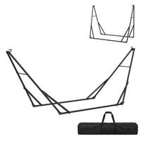 HÄNGEMATTENGESTELL DE-07067 klappbar & verstellbar (290/175 cm), mit Tragetasche Schwarz - Schwarz, Metall (78/290/100cm) - ComfortXL