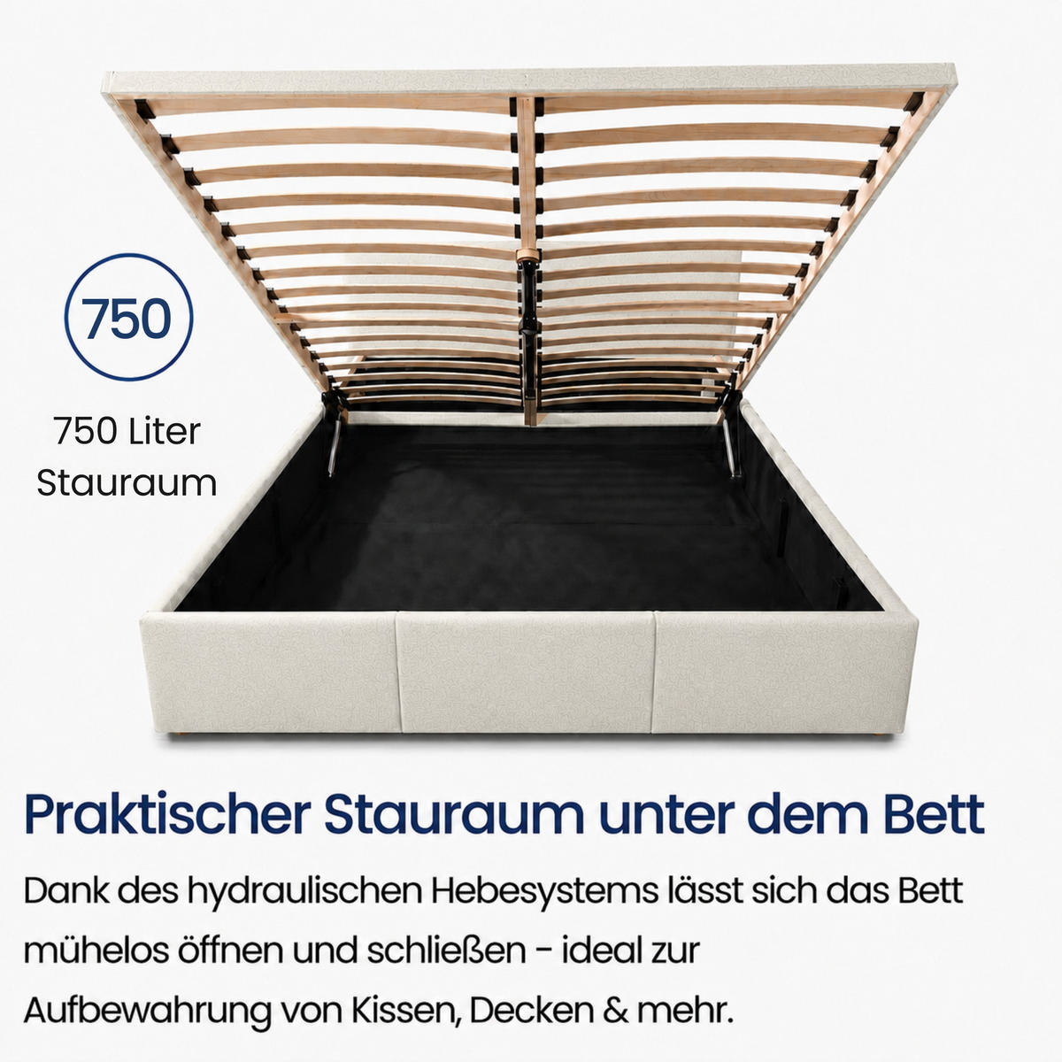 POLSTERBETT mit Stauraum 160x200 cm in Grau - Hellgrau, Holzwerkstoff (100/200cm) - Home Collective