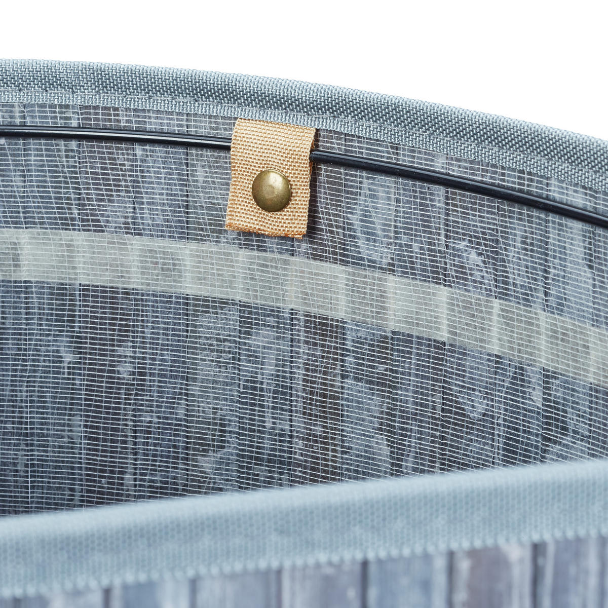 ECKWÄSCHEKORB - Grau, Holz/Textil (49.5/65/37cm) - Relaxdays
