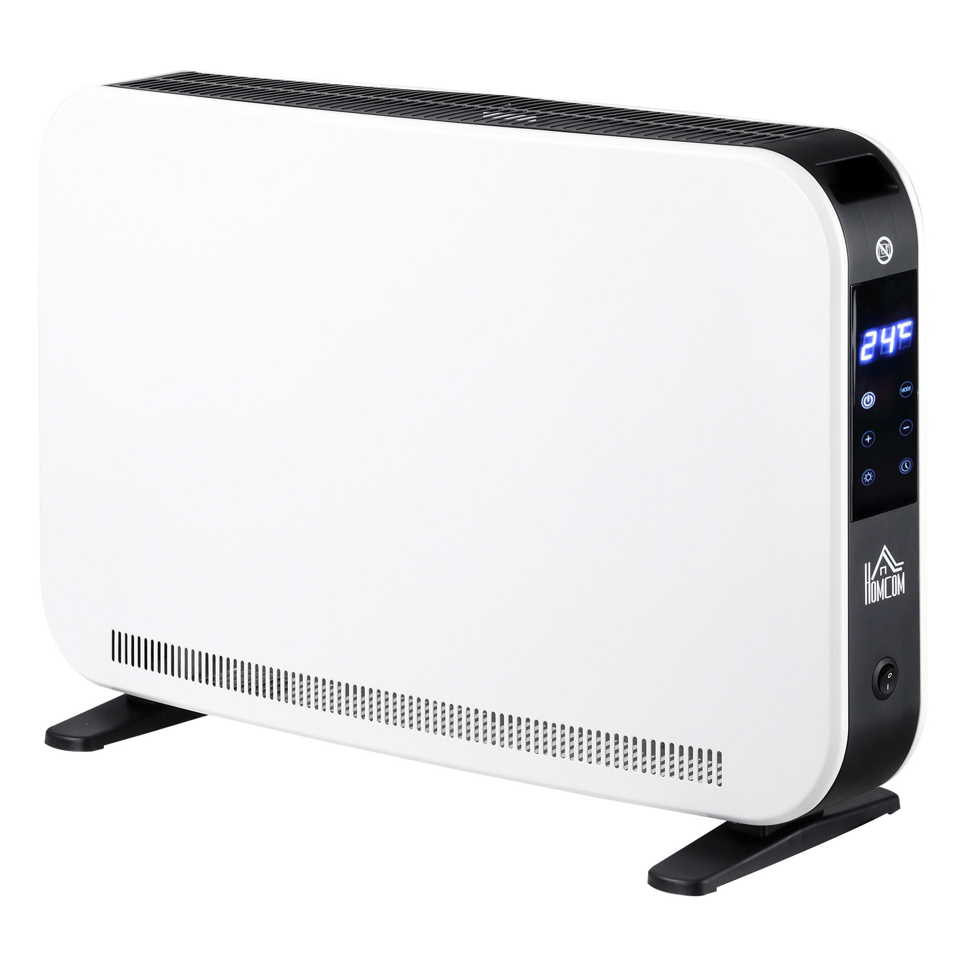 HEIZGERÄT, 2180 W, LED-Licht, Warm 24-Stunden-Timer, Stahl, Kunststoff, Weiß - Weiß, Kunststoff/Metall (18.5/39.5/60cm) - HOMCOM