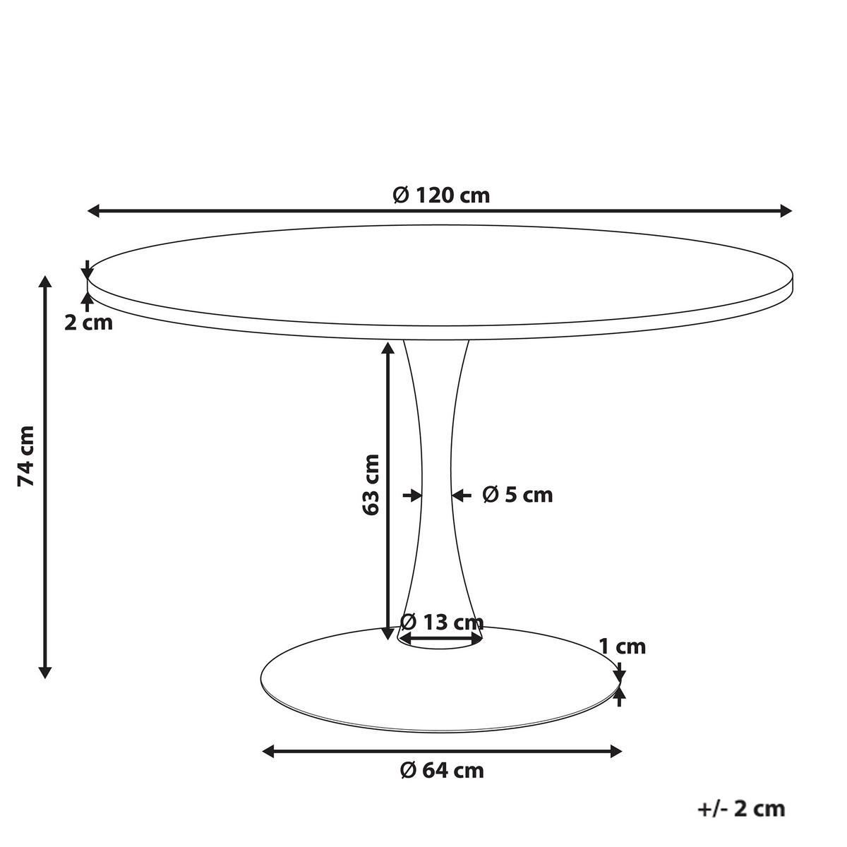 JÍDELNÍ STŮL Černý 120/120 cm Boca - černá, kompozitní dřevo (120/120/74cm) - Beliani