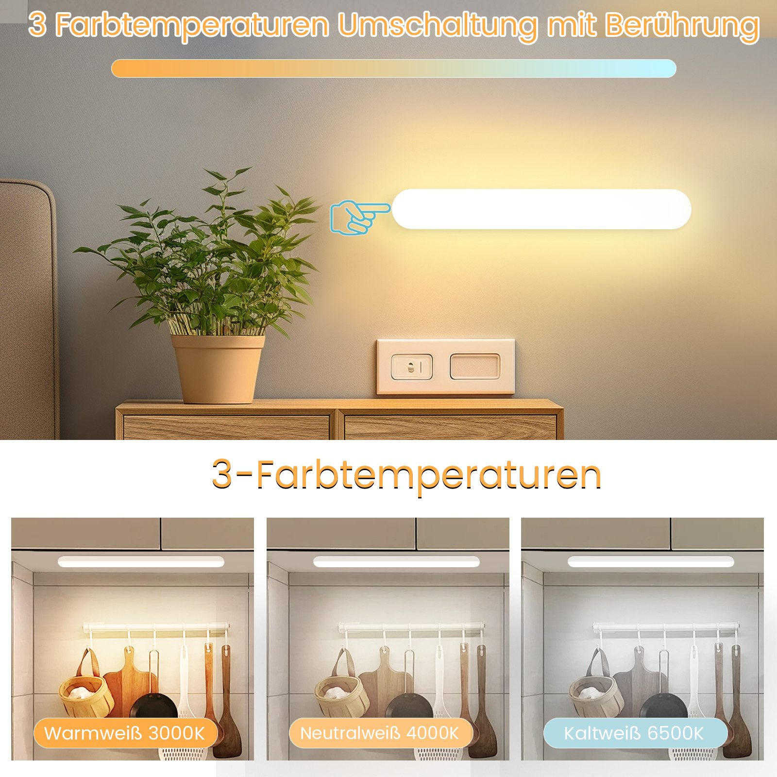 Thumbnail - Nettlife Led, Weiß, Kunststoff, 6x4x24 cm, Lampen & Leuchten, Innenbeleuchtung, Wandleuchten