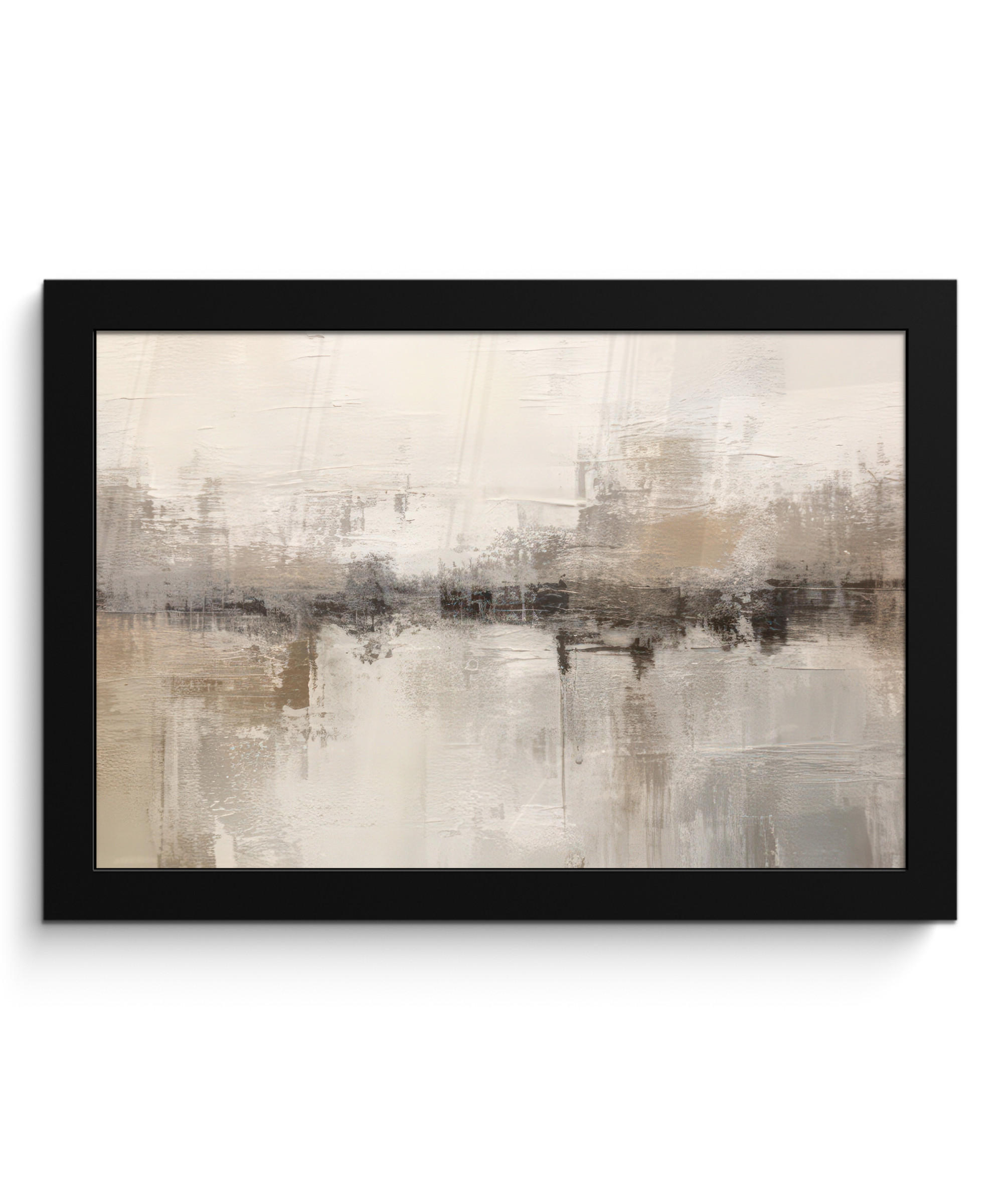 POSTER MIT RAHMEN Moderne Kunst - Abstrakt - Beige 30x20 cm - Beige, Papier (30/20cm) - MuchoWow