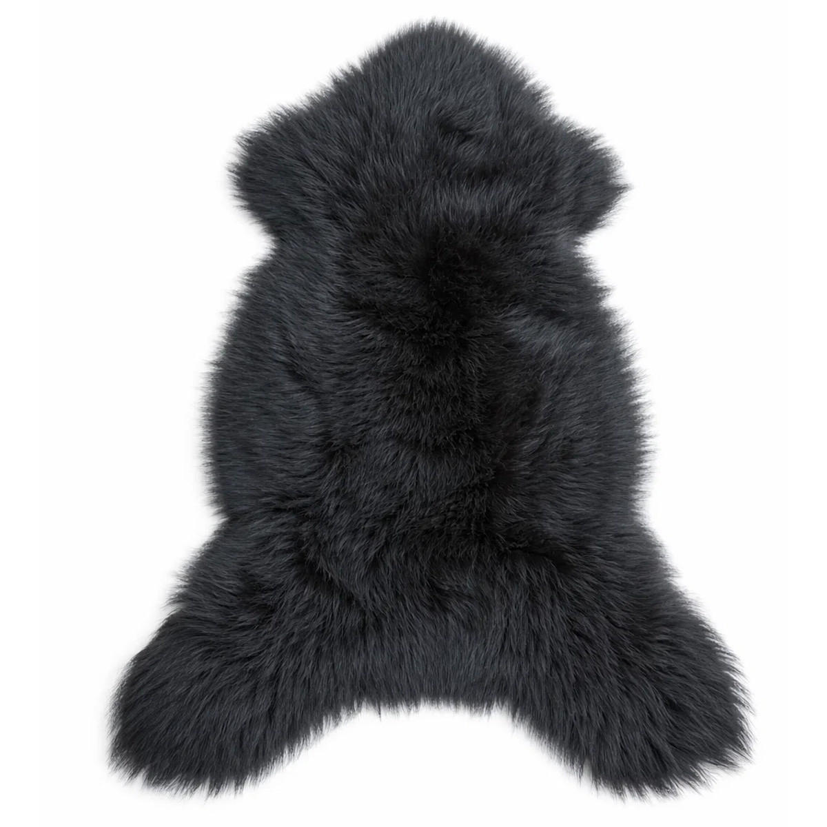 SCHAFFELL Natur Lammfell Weich Flauschig Wohnteppich, Schwarz, ca. 130 cm - Schwarz, Fell (70/130cm) - Provellus