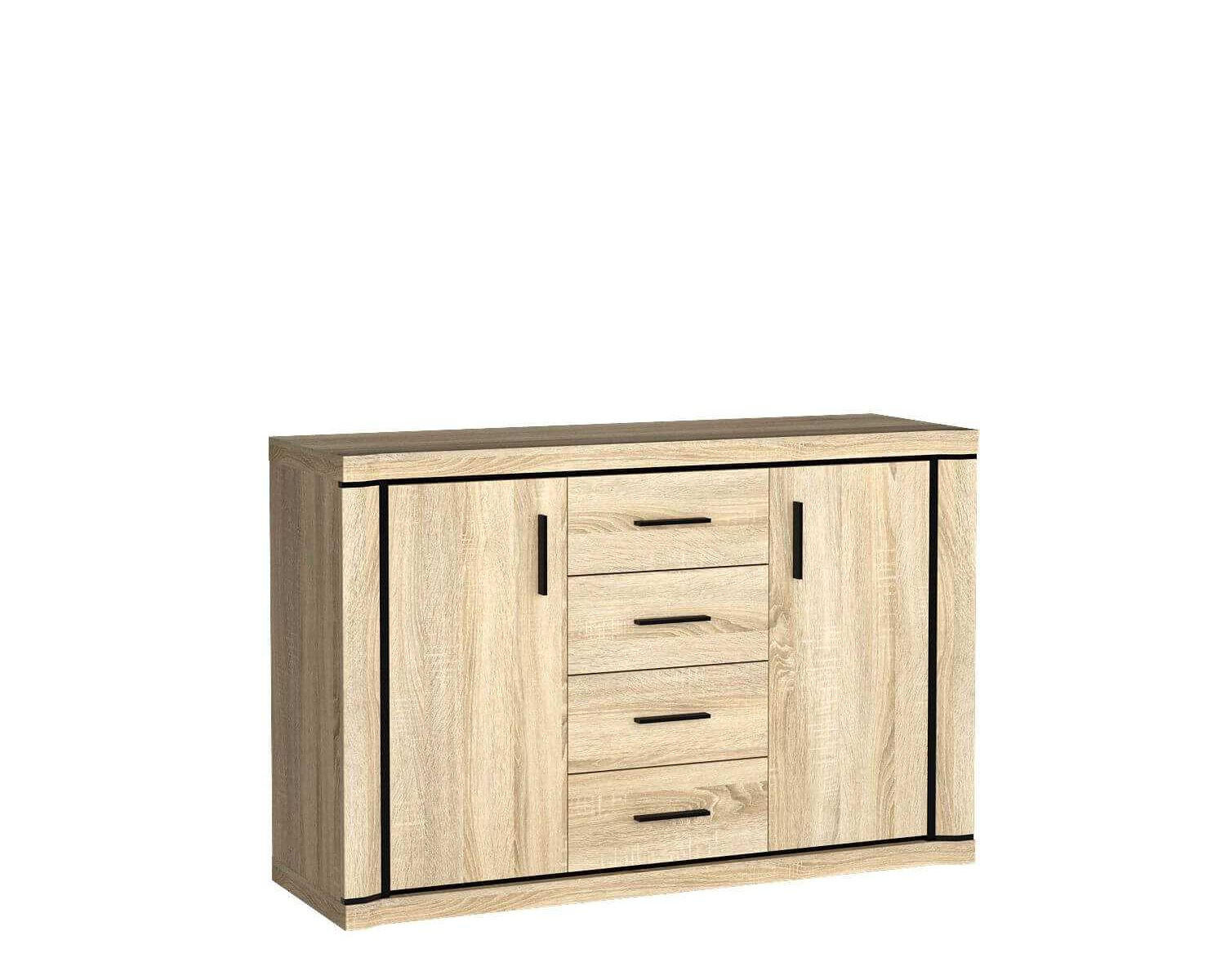 KOMMODE Dallas D-5 Eiche Sonoma - Sonoma Eiche, Holzwerkstoff (137/91/43.5cm)