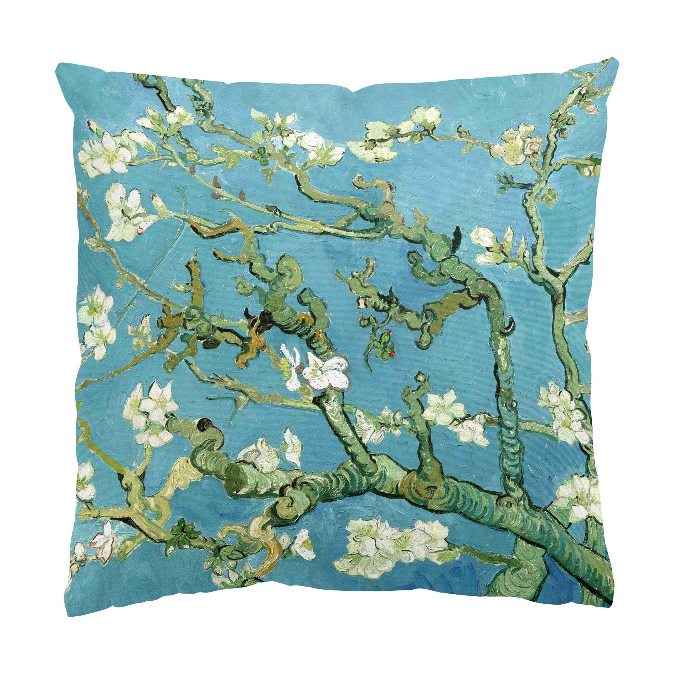 KISSENBEZUG Vincent van Gogh - Mandelblüte 50/50 cm - Blau, Textil (50/50cm) - Bilderwelten