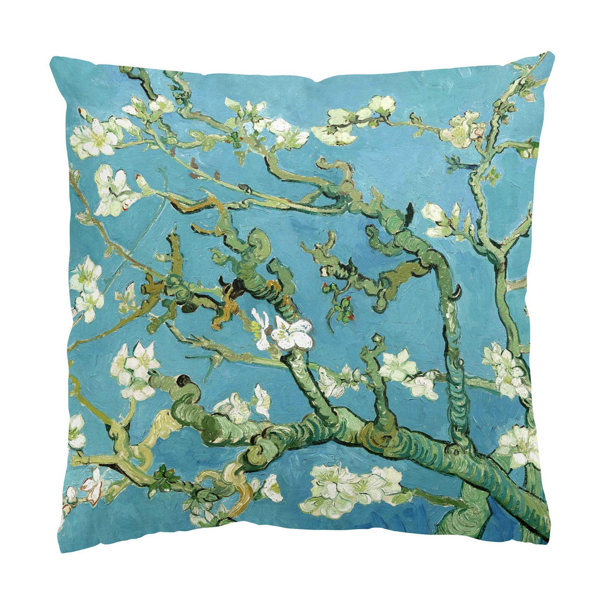 KISSENBEZUG Vincent van Gogh - Mandelblüte 50/50 cm - Blau, Textil (50/50cm) - Bilderwelten