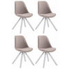 BESUCHERSTUHL Toulon, 4er Set Stoff, Gestell Holz Square Weiß Taupe - Weiß/Grau, Holz/Buchenholz (48/83/56cm) - TPFLiving