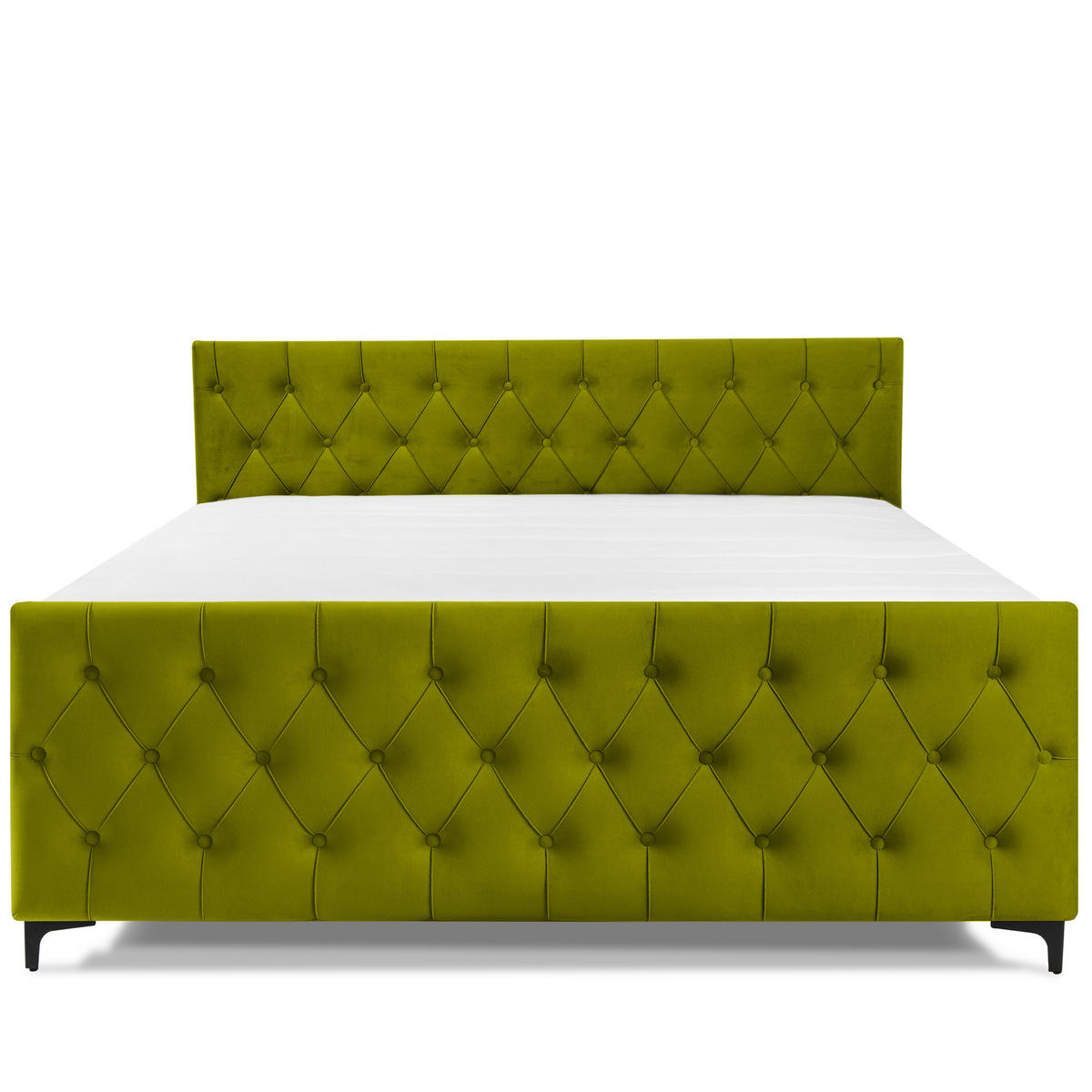 POLSTERBETT ARDEA, Oliv - Schwarz/Olivgrün, Holz/Holzwerkstoff (180/200cm) - KONSIMO®