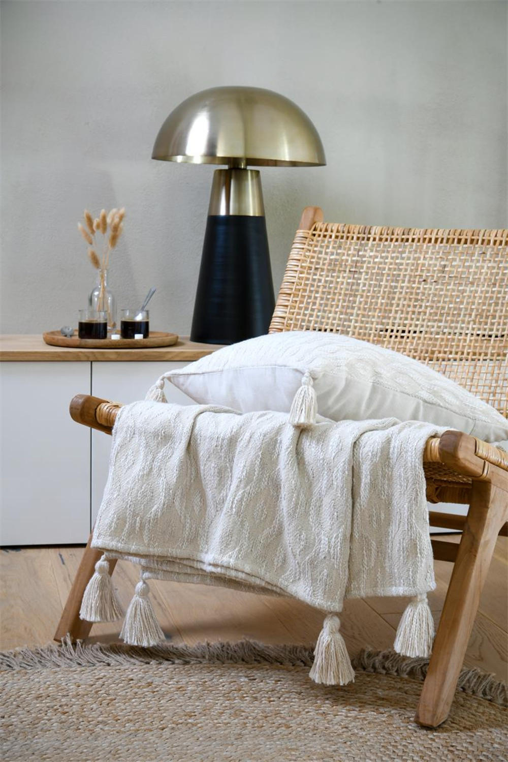 BAUMWOLLEDECKE Balma 125/150 cm - Beige, Naturmaterialien (150/125cm)