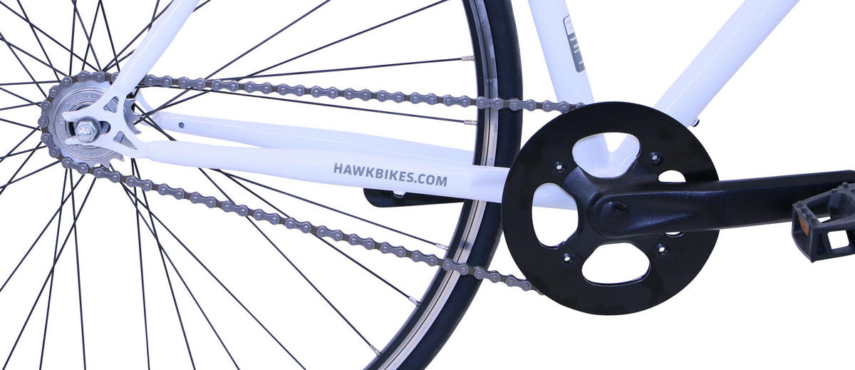 VINTAGE Singlespeed White 28 Zoll Gr: 48cm (M) - Weiß, Metall (48cm) - Hawk Bikes