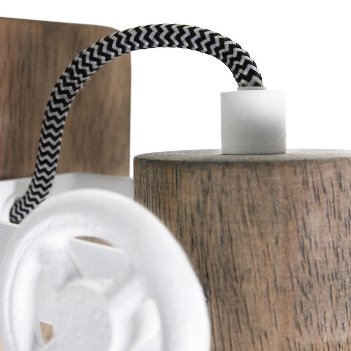 WANDLEUCHTE GUERNSEY Metall Holz Braun - Braun, Holz (3/9/12cm)