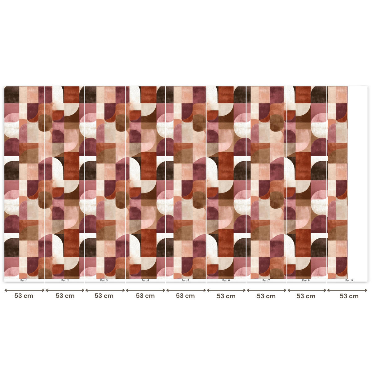 TAPETE - Geometrie - Modern - Retro - 500x280 cm - Multicolor, Papier (500/280cm) - OnlyWow