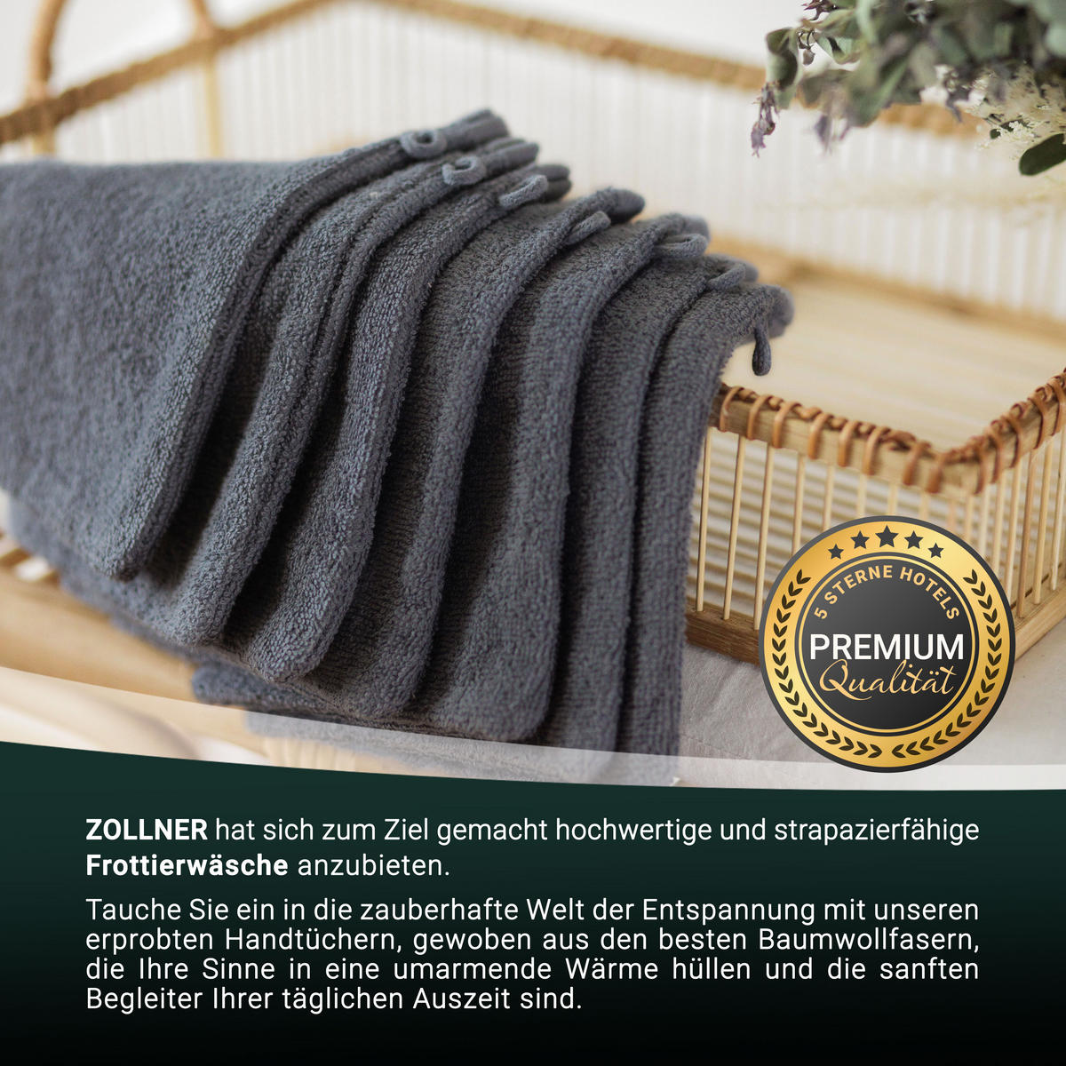 WASCHHANDSCHUH, 10er-Set, 16x21 cm, 100% Baumwolle, Grau - Grau, Textil (16/21cm) - Zollner