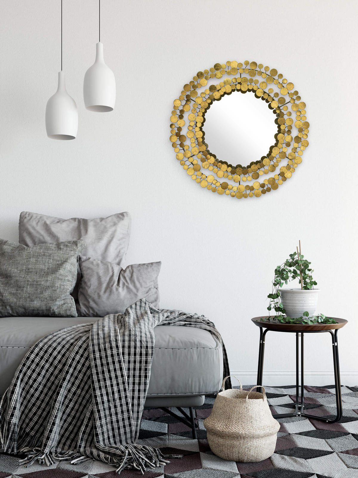 WANDSPIEGEL Gold 68/68 cm - Goldfarben, Metall (68/68/6cm) - KUNSTLOFT