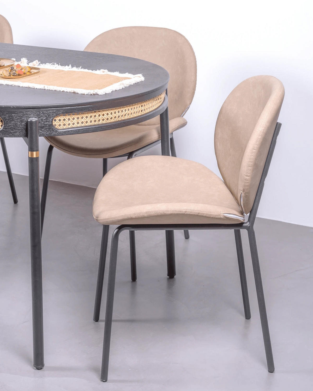 STÜHL-SET 4 Stück Kunstleder, Leder Beige - Beige, Textil (54/82/49cm) - Nest Dream