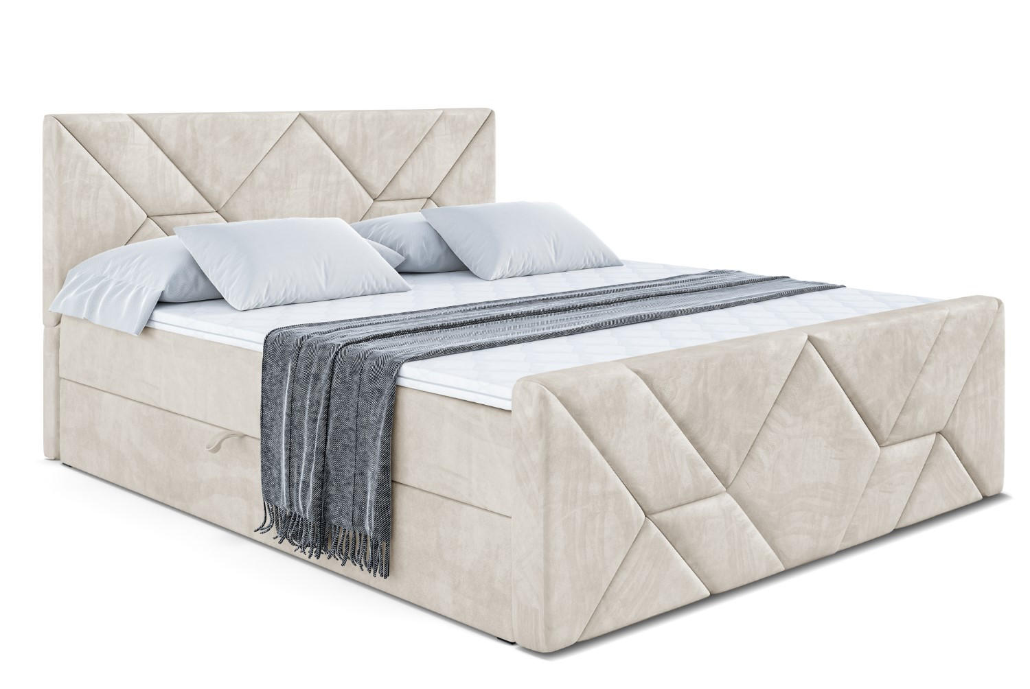 BOXBETT BARWA-Z - 140x200 cm - H3 - Ecru - Ecru, Holzwerkstoff (140/200cm) - ALTDECOR