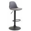 BARHOCKER Kilian, Gestell schwarz, Vollgepolstert Kunstleder Grau - Schwarz/Grau, Kunststoff/Textil (39/100/43cm) - TPFLiving