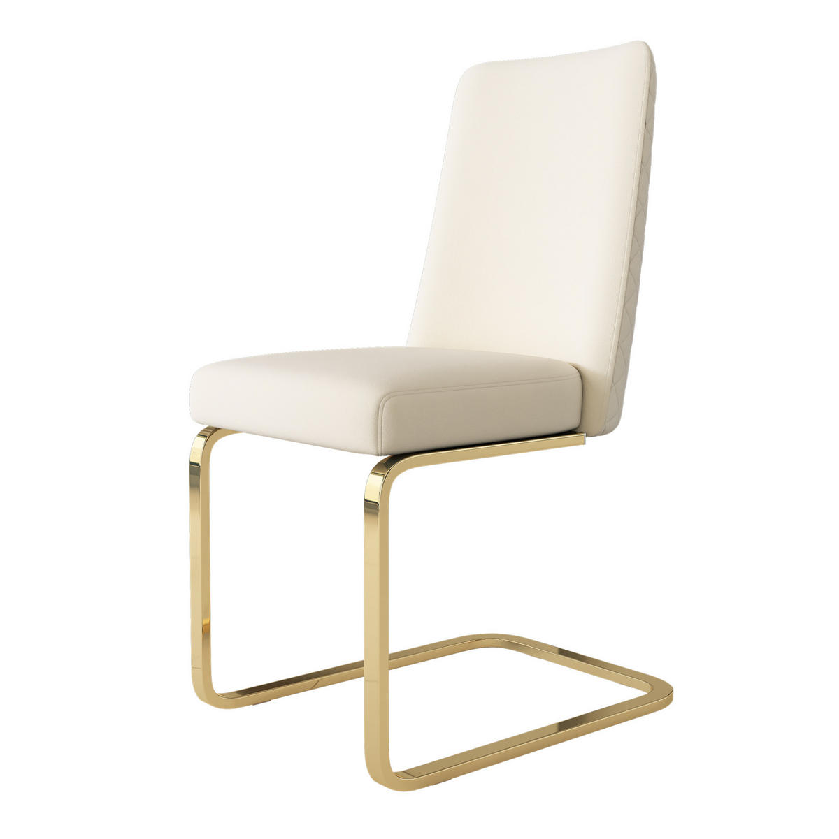 ESSZIMMERSTUHL 4er-Set Samt Beige mit Metallbeinen - Beige, Metall (45/88/52.1cm) - Meubliv