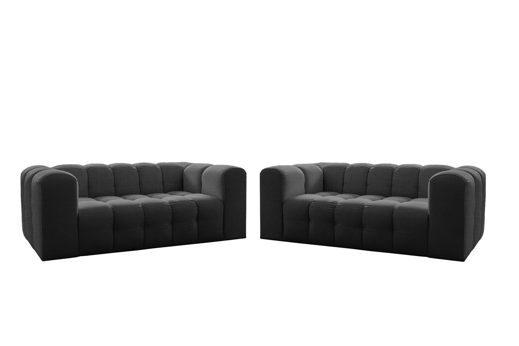 Fun Möbel Sofaset Anthrazit 200x75x106 cm