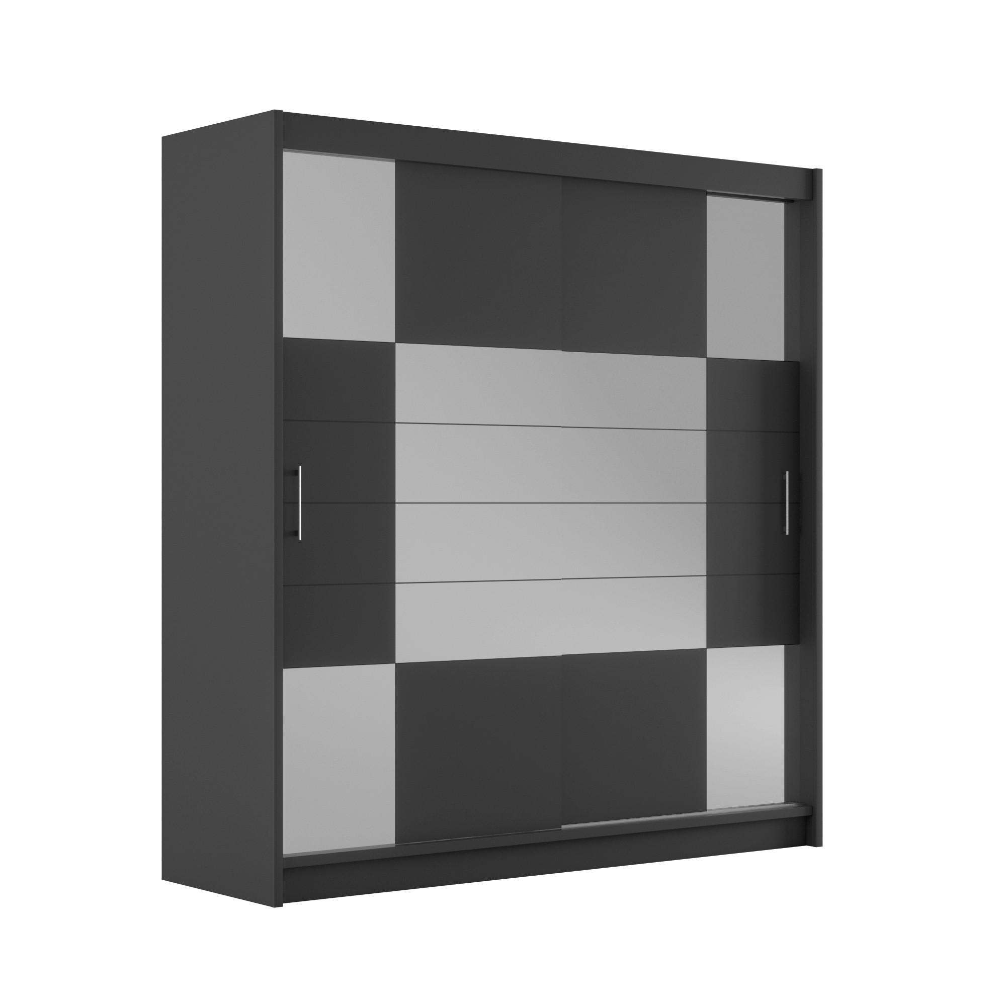 Masseno Schwebetürenschrank Graphit 203x215x61 cm