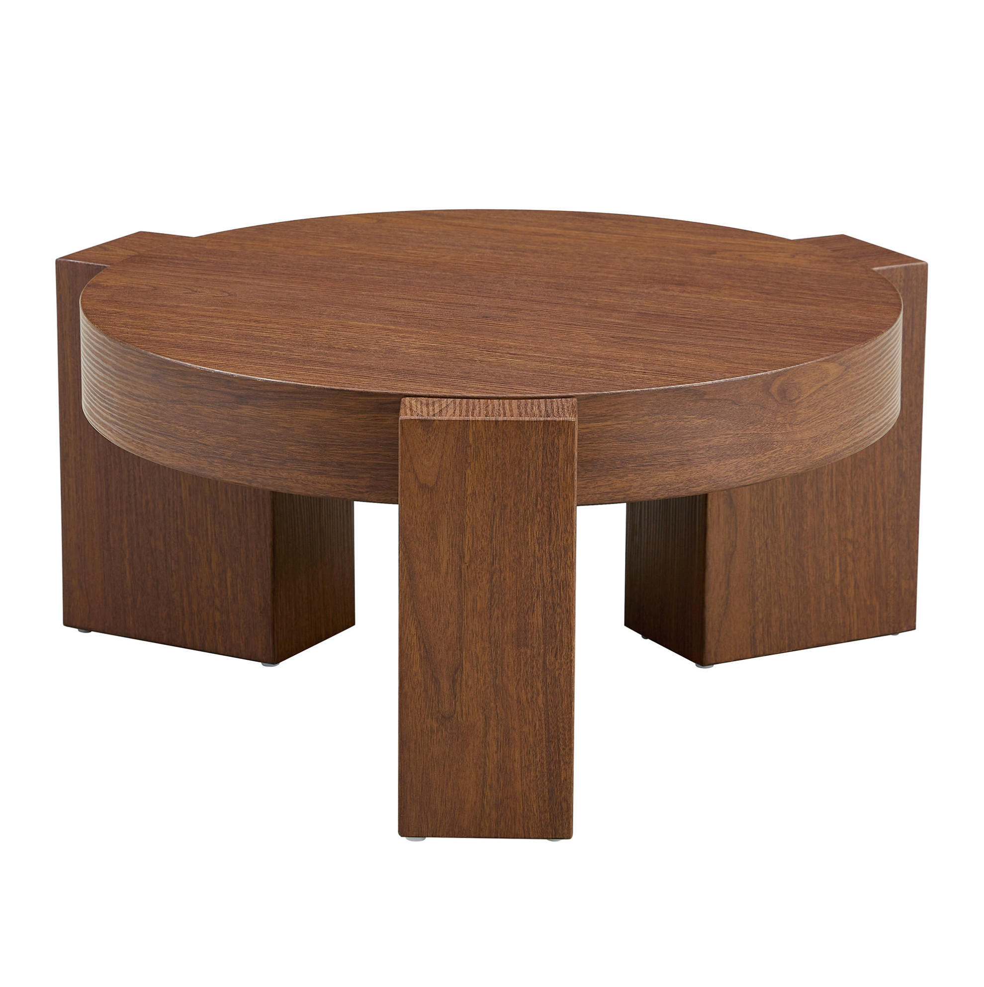 COUCHTISCH-SET 61/61/30 cm walnussfarben aus Holzwerkstoff und Glas mit trennbarem 2-in-1 Design - Walnussfarben, Holzwerkstoff (61/61/30cm) - OKWISH