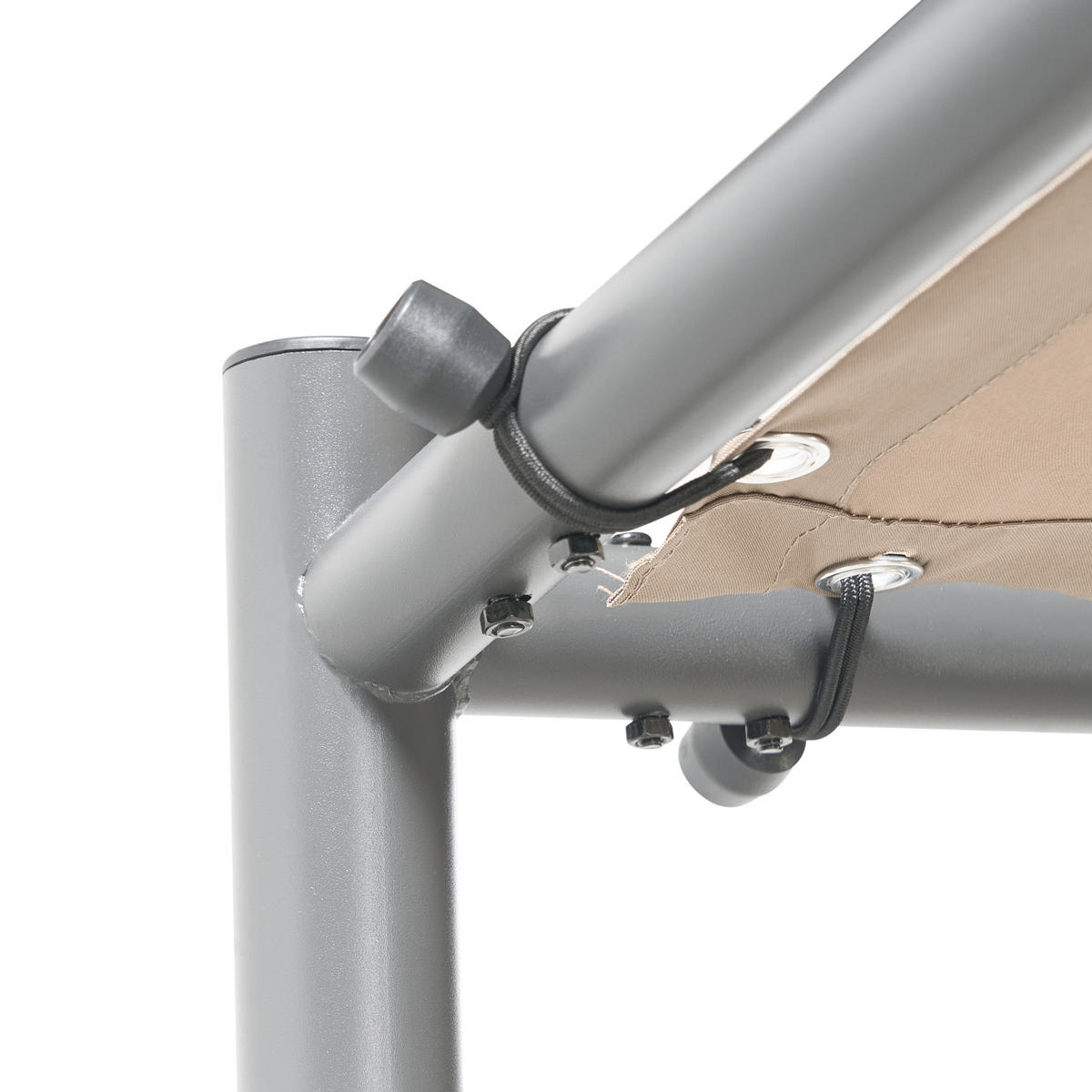 GARTEN-PERGOLA Beige Vimino - Beige, Textil (282/282/294cm) - Beliani