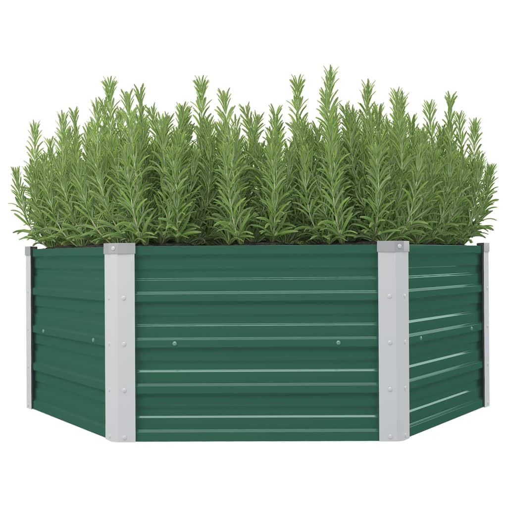 HOCHBEET 129x129x45 cm Verzinkter Stahl Grün - Grün, Metall (129/46/129cm) - furnicato