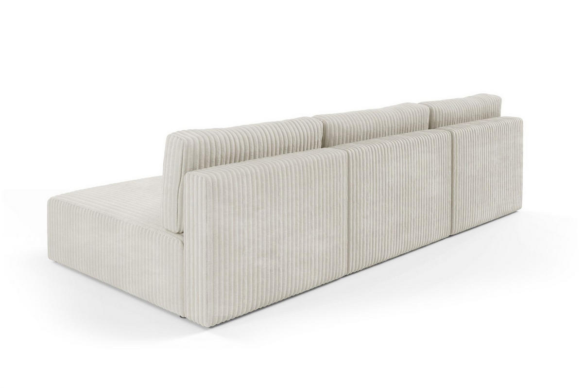 WOHNLANDSCHAFT Natalia - Creme, Holzwerkstoff/Textil (304/85/149cm) - Fun Möbel