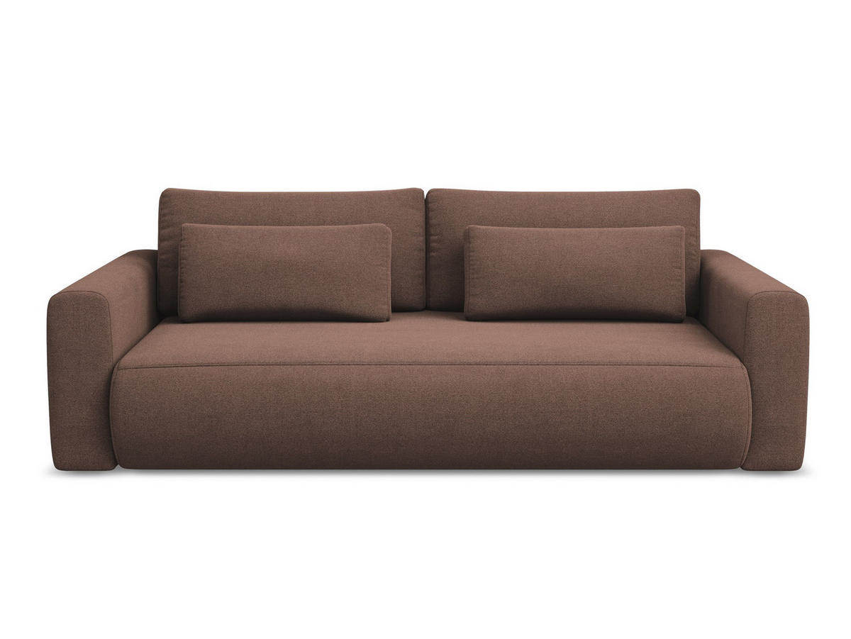 3-SITZER SOFA mit Schlaffunktion Strukturstoff Stoff Pink - Pink/Hellrosa, Kunststoff/Textil (238/82/105cm) - Makamii