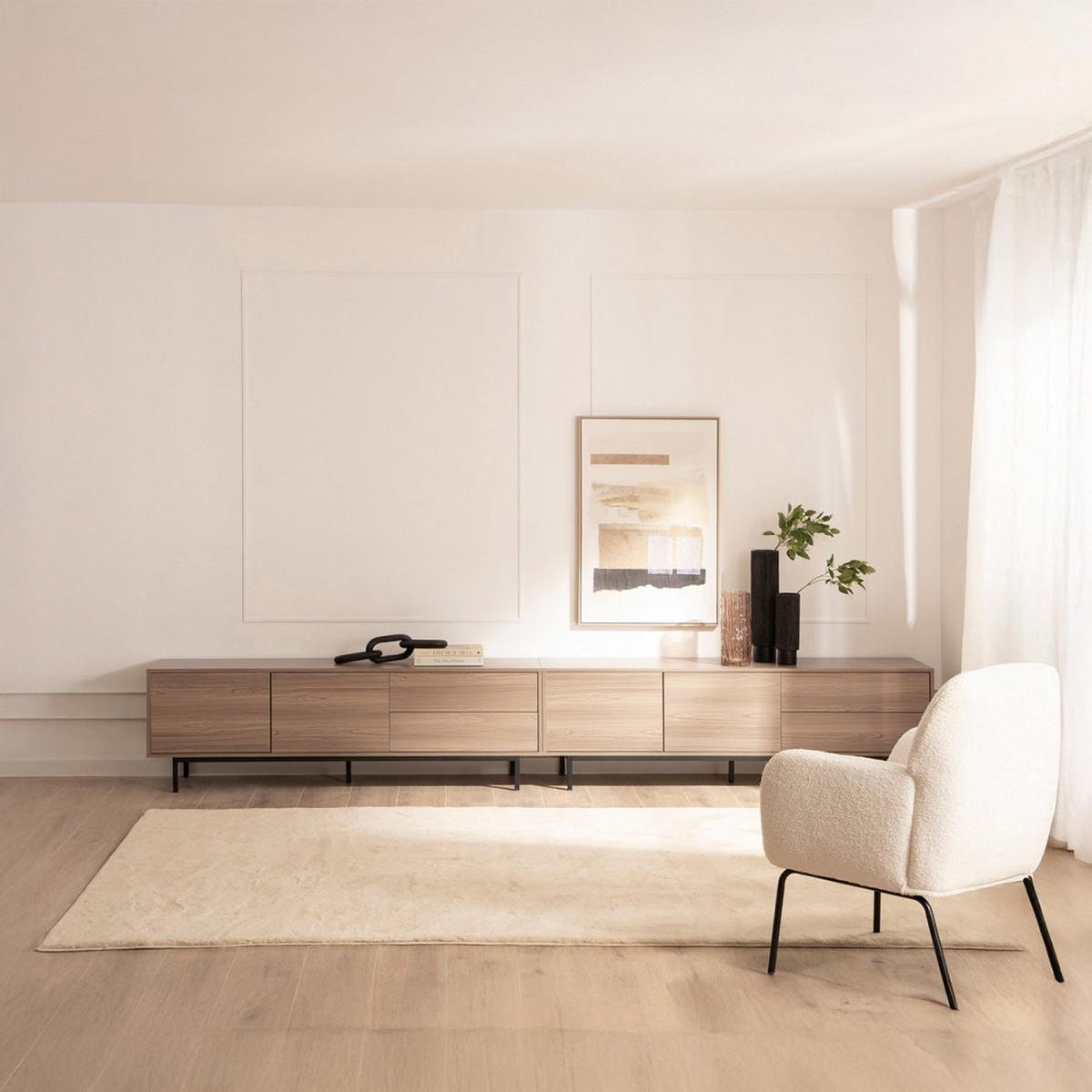 TV-ELEMENT Elton Natürlich 160 cm x 50 cm - Naturfarben, Holzwerkstoff (160/50/40cm) - Klast Home