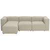 ECKSOFA 3-Sitzer mit Ottomane Kattrina Flachgewebe creme - Creme, Kunststoff (160/275cm) - 58aufmkessel