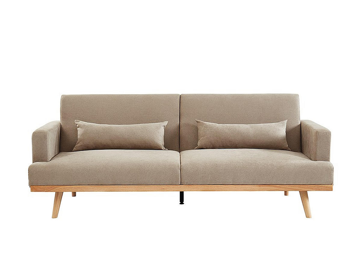 SCHLAFSOFA Klappsofa 3-Sitzer - Stoff - Beige - ESME - Beige, Textil (216/85/89cm) - Vente-Unique