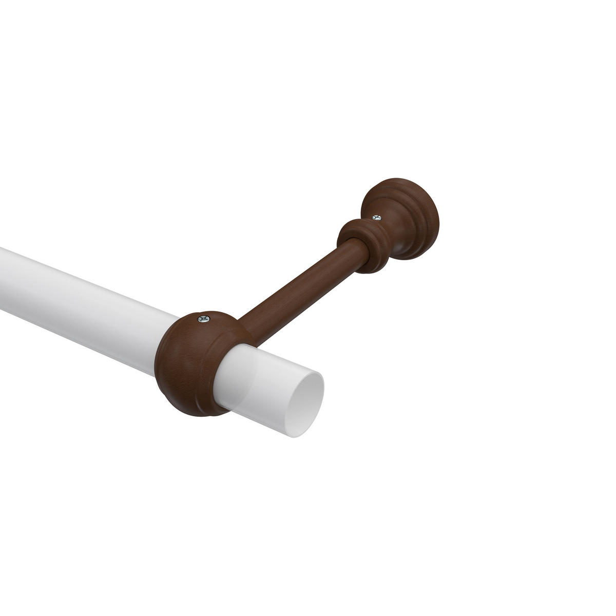 TRÄGER FÜR GARDINENSTANGEN 28 mm Ø, Classic 1-läufig, Nussbaum - Nussbaumfarben, Holz (19.5/5/5cm) - INTERDECO