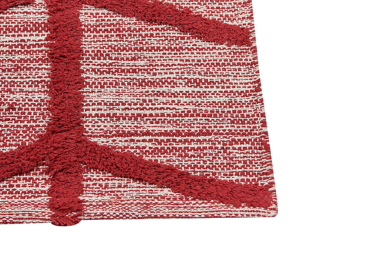 KURZFLOR-TEPPICH Sivas 200/140 cm - Rot, Textil (140/200cm) - Beliani