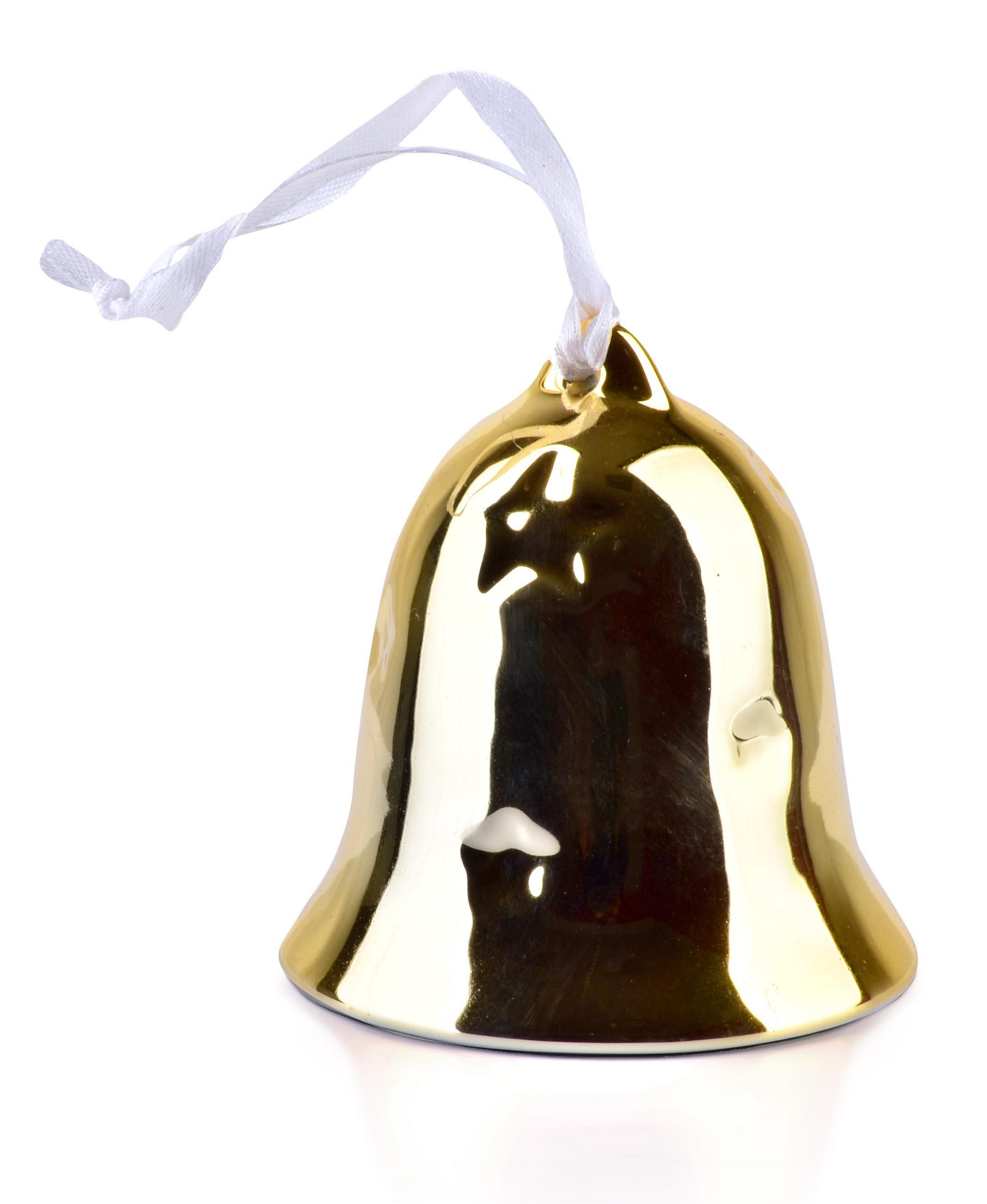 CHRISTBAUMKUGEL Mia Gold 7.5/7.5/8 cm Keramik - Goldfarben, Keramik (7.5/8/7.5cm) - Mondex