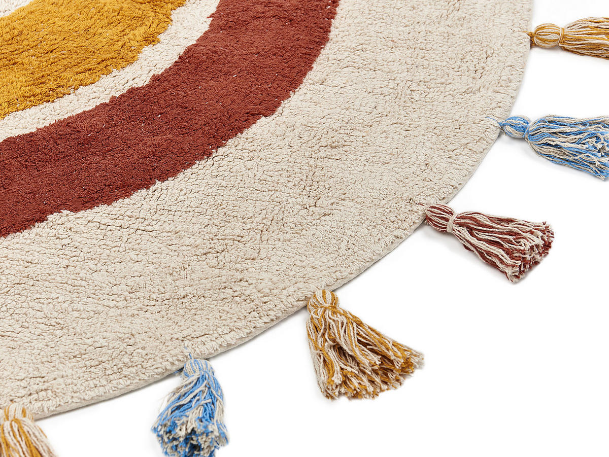 KURZFLOR-TEPPICH Yagci 120/120 cm - Multicolor, Textil (120/120cm) - Beliani
