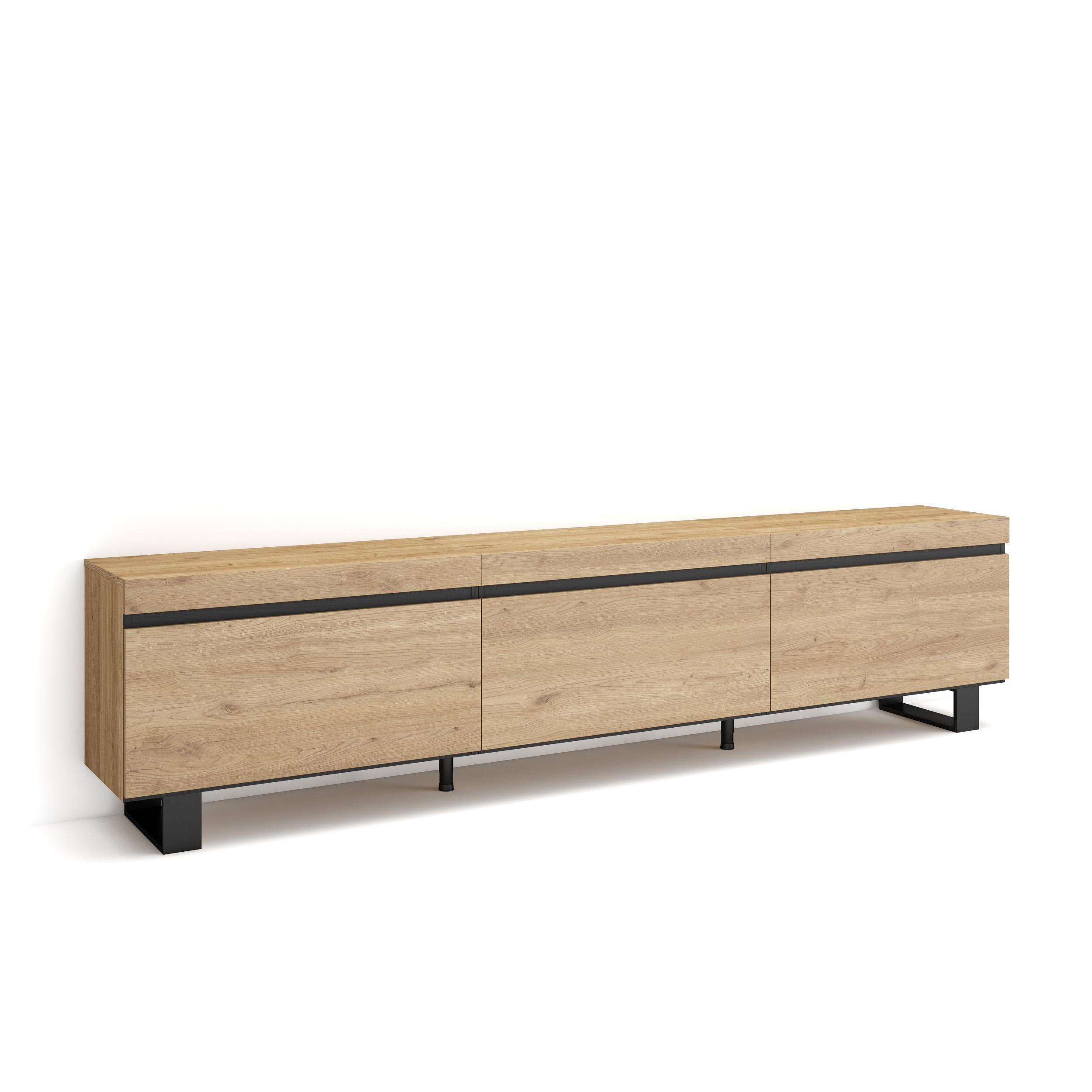 TV-SCHRANK Lowboard, eiche, 240/35/57cm - Eichefarben, Holzwerkstoff (240/57/35cm) - Skraut Home